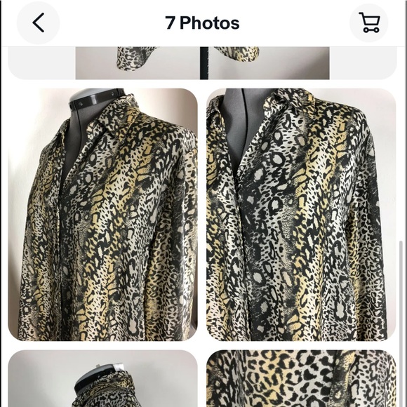 Lucy Pirada Womens Semi Sheer Buttoned Down Shirt Size 18W - Picture 2 of 4